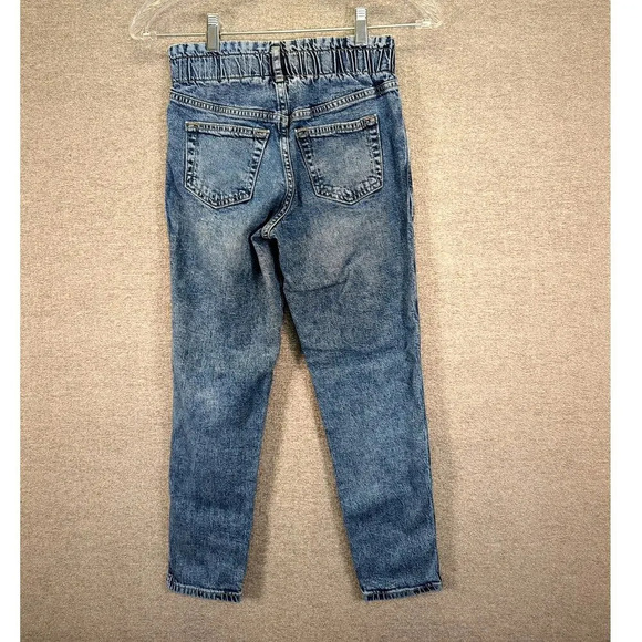 Gap Denim Mom Jeans High Rise Elastic Paperbag Waist - Kids Size 10 - Picture 6 of 11